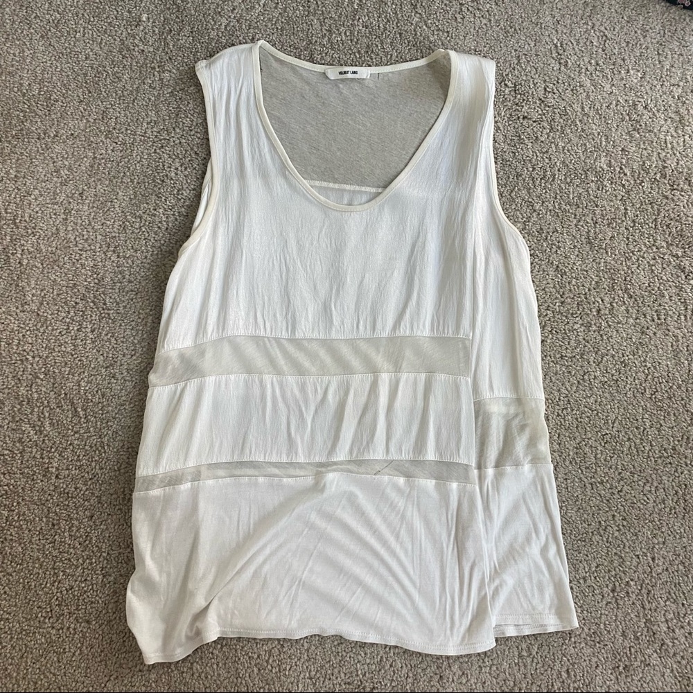 Helmut Lang silk and mesh tank